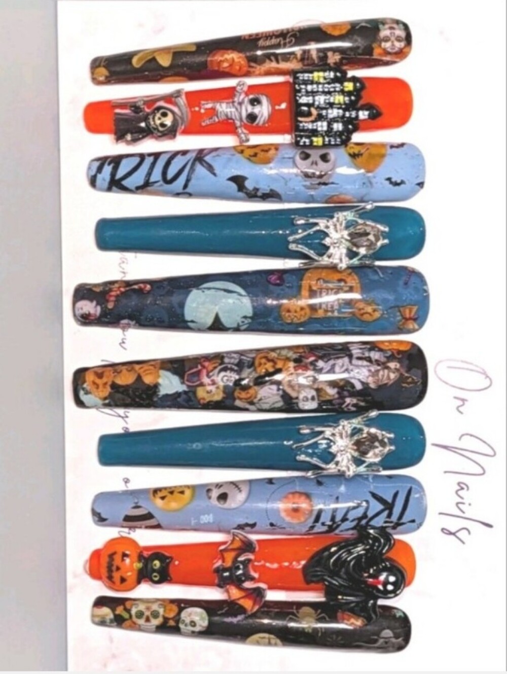 Kids Halloween Hair Clips - Blue, Orange, Black - Unbranded